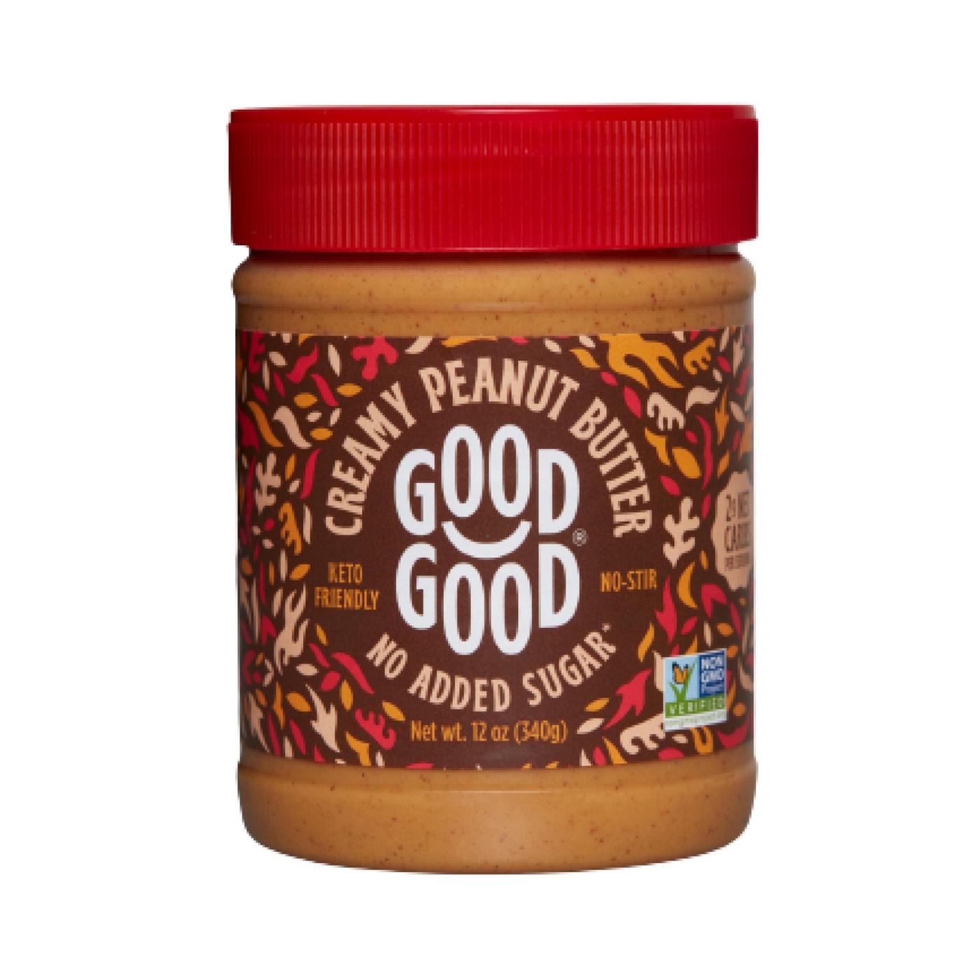 Good Good No Sugar Added Creamy Peanut Butter; image 1 of 2