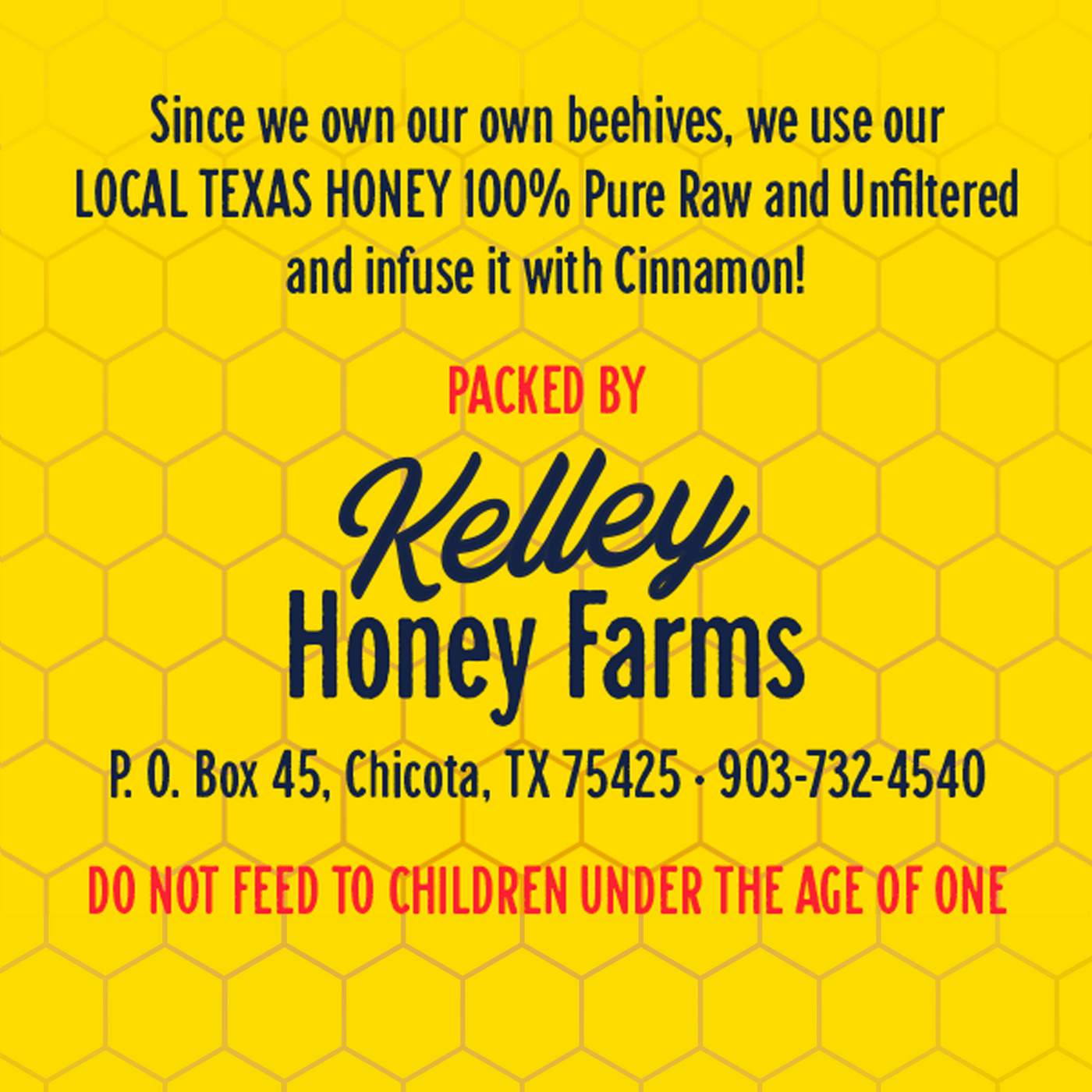 Kelley's Honey Cinnamon Infused Local Texas Honey; image 2 of 5