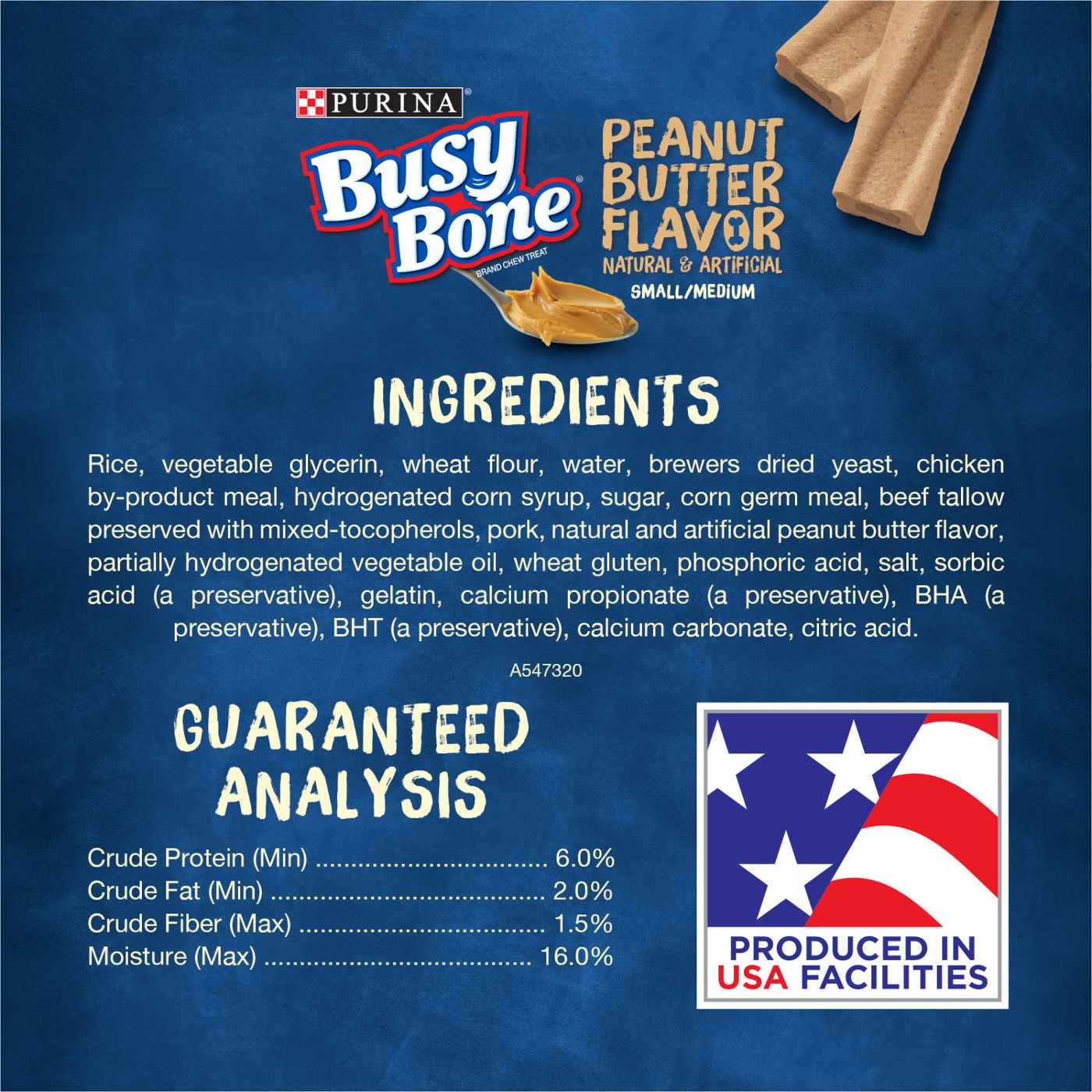 Busy Bone Peanut Butter Small & Medium Chew Dog Treats; image 2 of 7