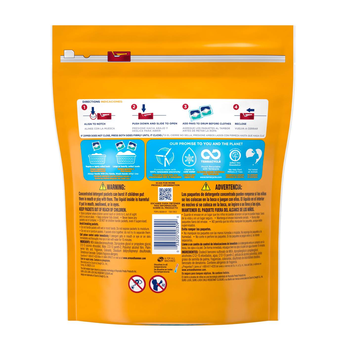 Arm & Hammer 5 In 1 Power Paks Clean Burst HE Laundry Detergent Pacs