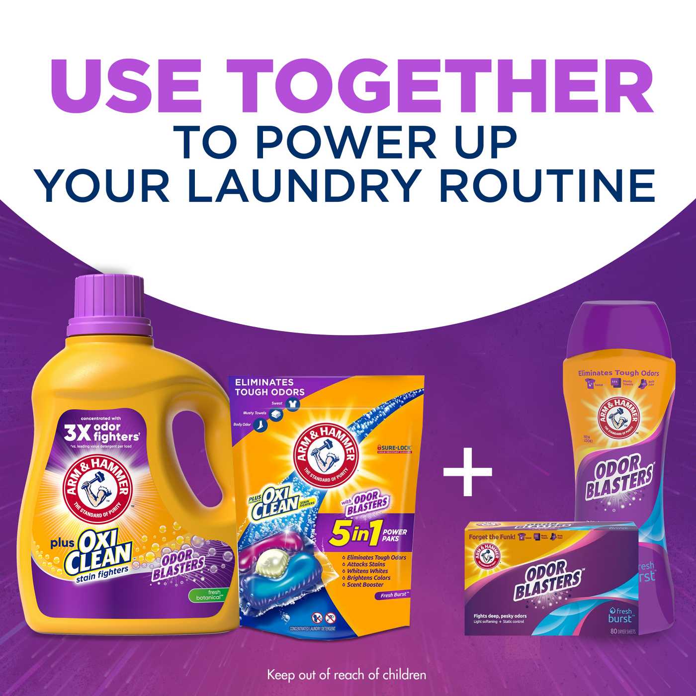 Arm & Hammer Plus OxiClean Odor Blasters HE Liquid Laundry Detergent, 77 Loads - Fresh Botanical; image 2 of 13