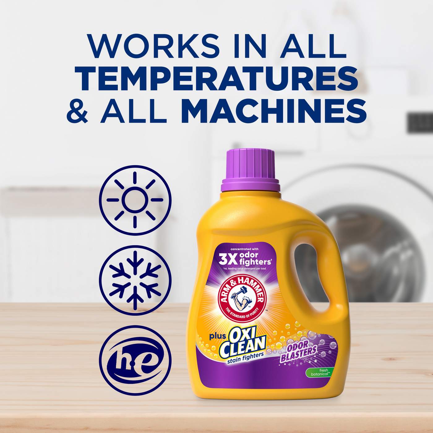 Arm & Hammer Plus OxiClean Odor Blasters HE Liquid Laundry Detergent, 77 Loads - Fresh Botanical; image 5 of 13