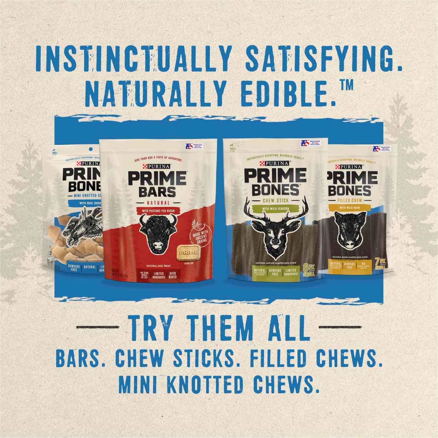 Prime Purina Prime Bones Mini Knotted Chews Rawhide Free, Natural Dog Treats With Real Duck; image 4 of 7