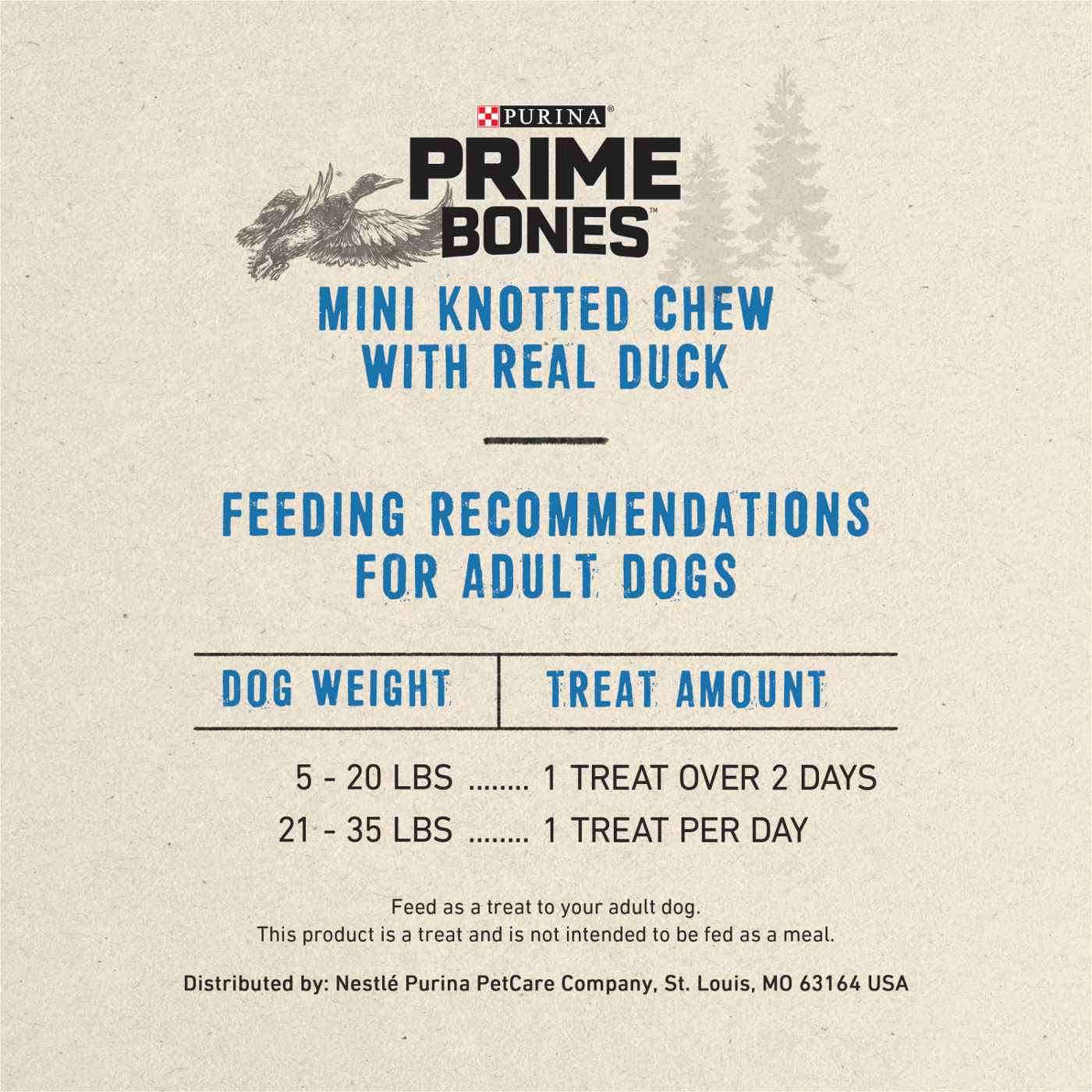 Prime Purina Prime Bones Mini Knotted Chews Rawhide Free, Natural Dog Treats With Real Duck; image 5 of 7