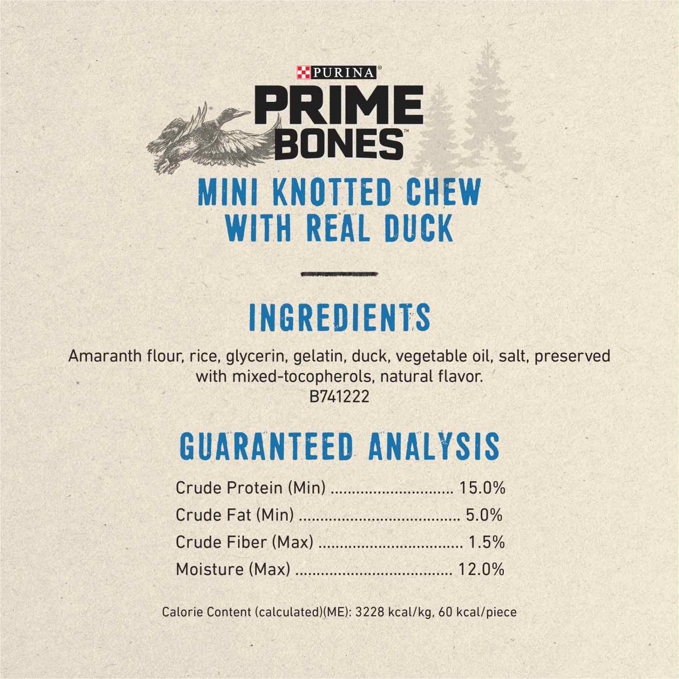 Prime Purina Prime Bones Mini Knotted Chews Rawhide Free, Natural Dog Treats With Real Duck; image 7 of 7