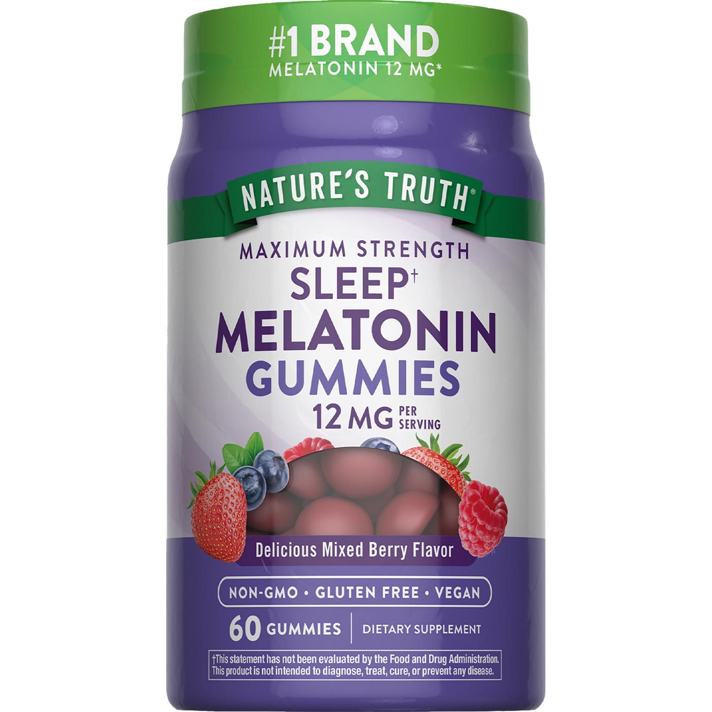 Nature's Truth Melatonin 12 mg Gummies - Mixed Berry; image 1 of 4