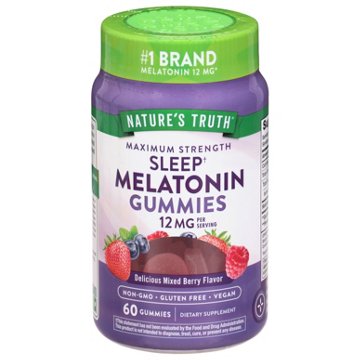 Nature's Truth Maximum Strength Sleep Melatonin 12mg Gummies - Mixed Berry