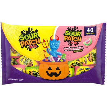 Sour Patch Kids Spooky Mix Treat Size Halloween Candy, 40 pc