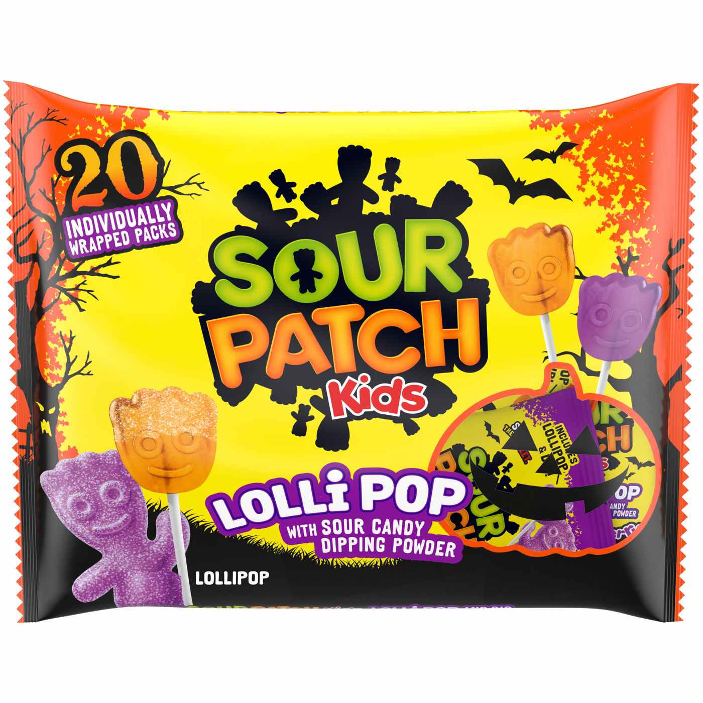 Sour Patch Kids Lollipops with Sour Dipping Powder Halloween Candy; image 1 of 3