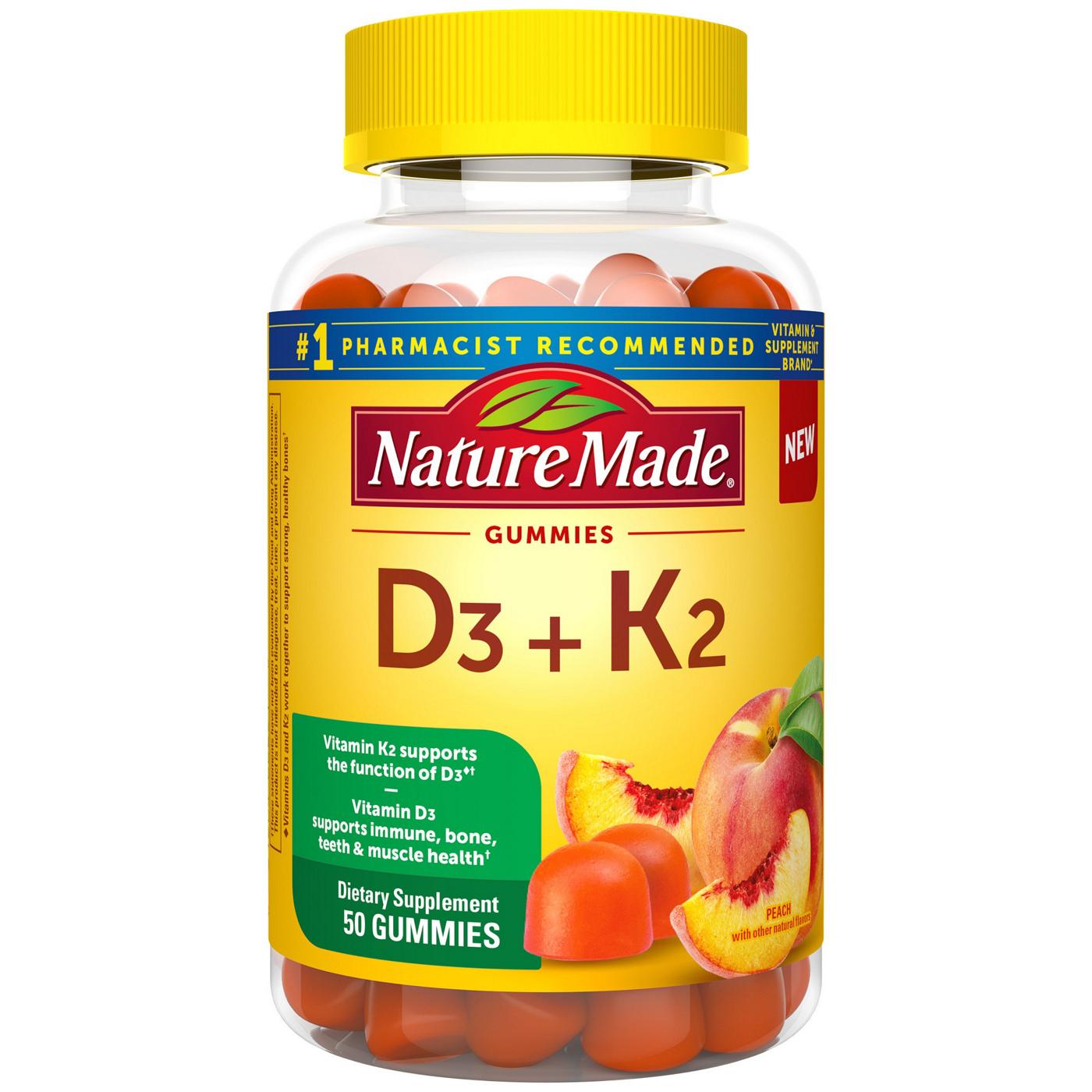Nature Made Vitamin D3 + K2 Gummies; image 1 of 3
