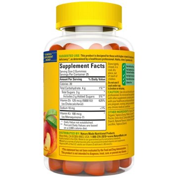 Nature Made Vitamin D3 + K2 Gummies, 50 ct