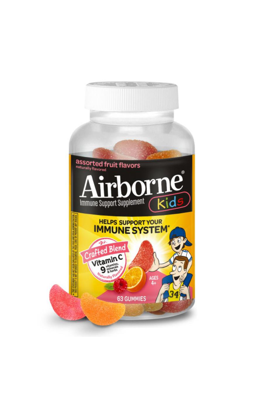 Airborne Kids Assorted Fruit Flavored Gummies; image 1 of 4