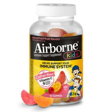 Airborne Kids Assorted Fruit Flavored Gummies, 63 ct