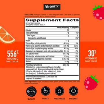 Airborne Kids Assorted Fruit Flavored Gummies, 63 ct