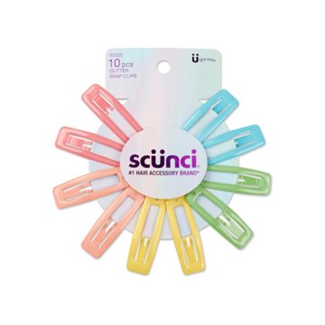 Scunci Glitter Snap Clips, 10 ct