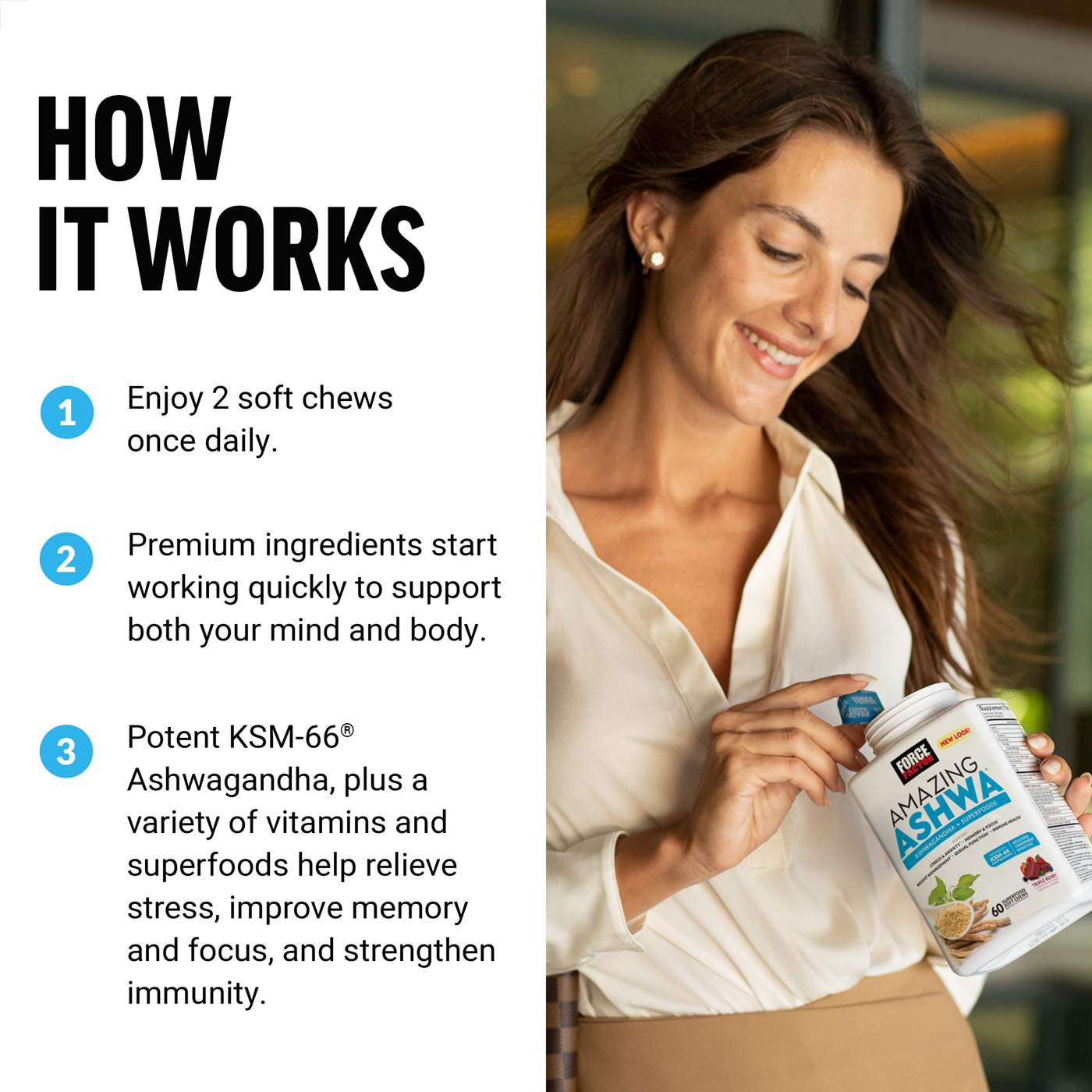 Force Factor Amazing Ashwa Ashwagandha Soft Chews - Triple Berry; image 4 of 4