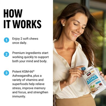 Force Factor Amazing Ashwa Ashwagandha Soft Chews - Triple Berry, 60 ct