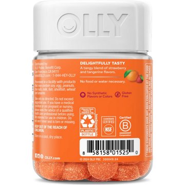 OLLY Laser Focus Ginseng, Alpha GPC & Vitamin B Cognitive Support Gummies - Berry Tangerine