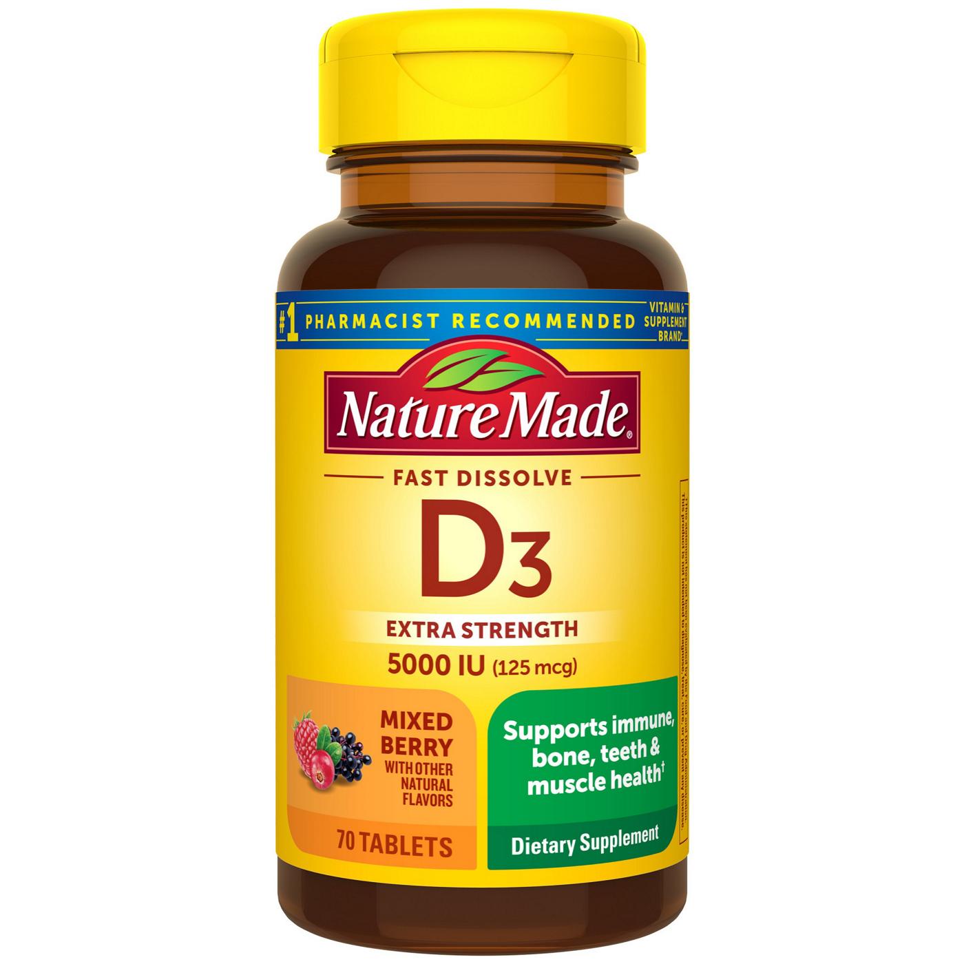 Nature Made Fast Dissolve Vitamin D3 Tablets - 5000 IU; image 1 of 2