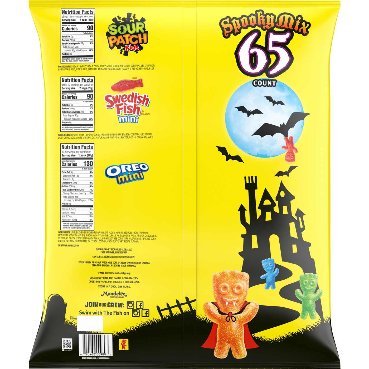 Sour Patch Kids, Swedish Fish, & Oreo Spooky Mix Treat Size Halloween Candy; image 4 of 5