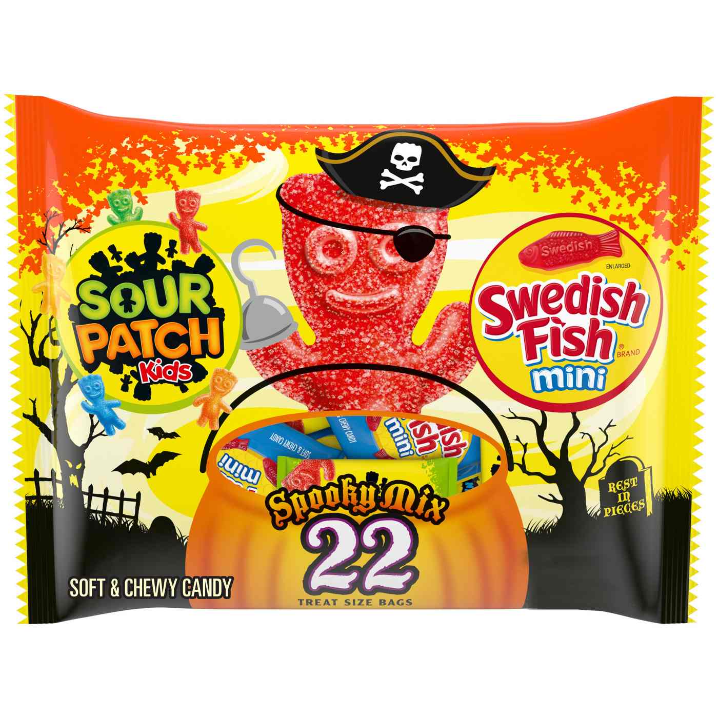 Sour Patch Kids & Swedish Fish Spooky Mix Treat Size Halloween Candy; image 1 of 3