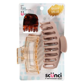 Scunci Mixed Claw Hair Clips, 3 pk