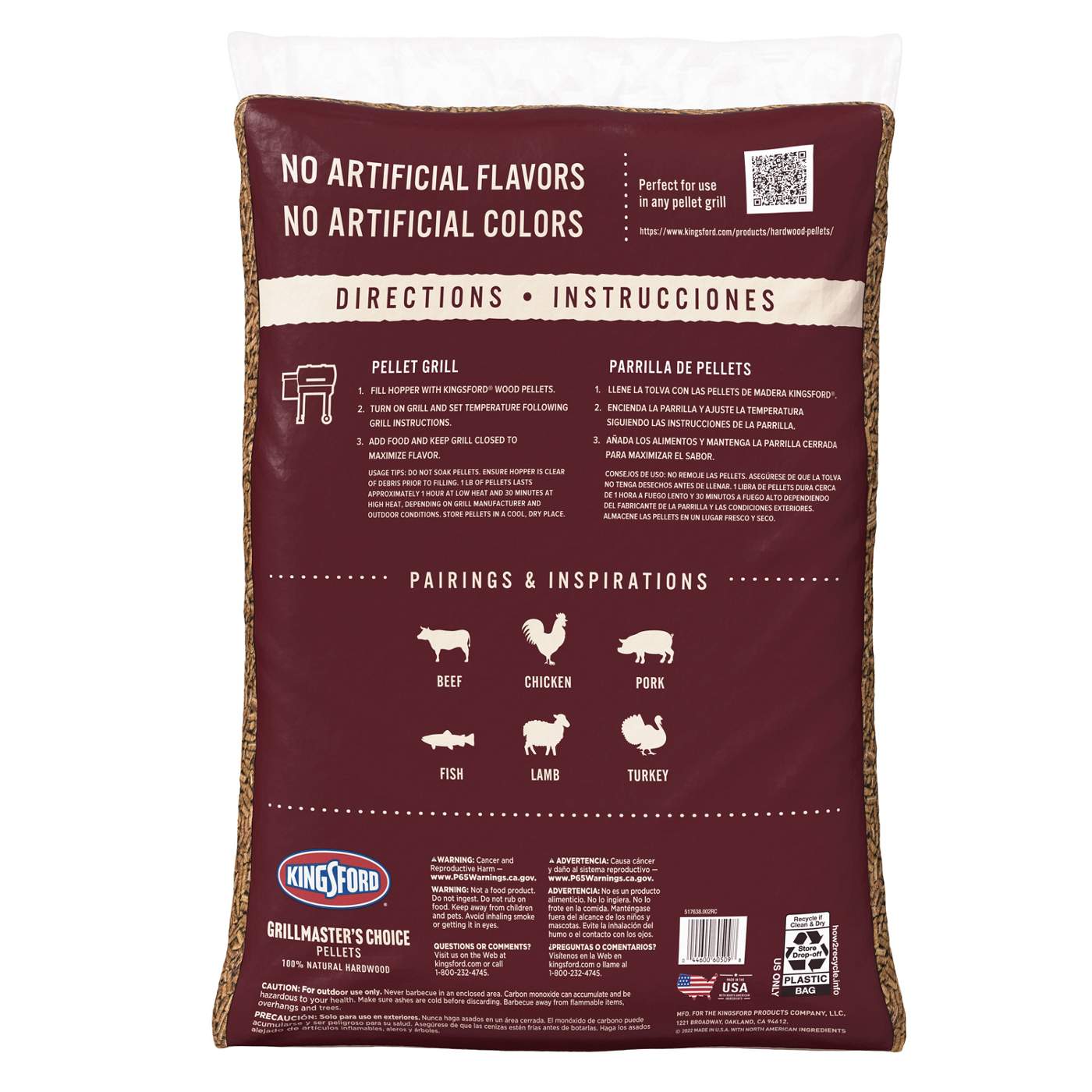 Kingsford 100% Natural Hardwood Grillmaster's Choice Wood Pellets - Hickory, Cherry and Oak; image 4 of 5