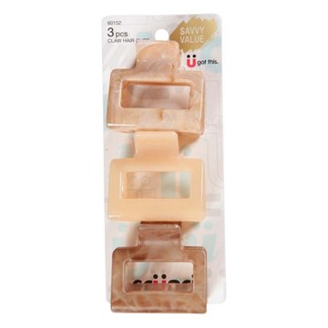 Scunci Open Cut Claw Hair Clips, 3 ct