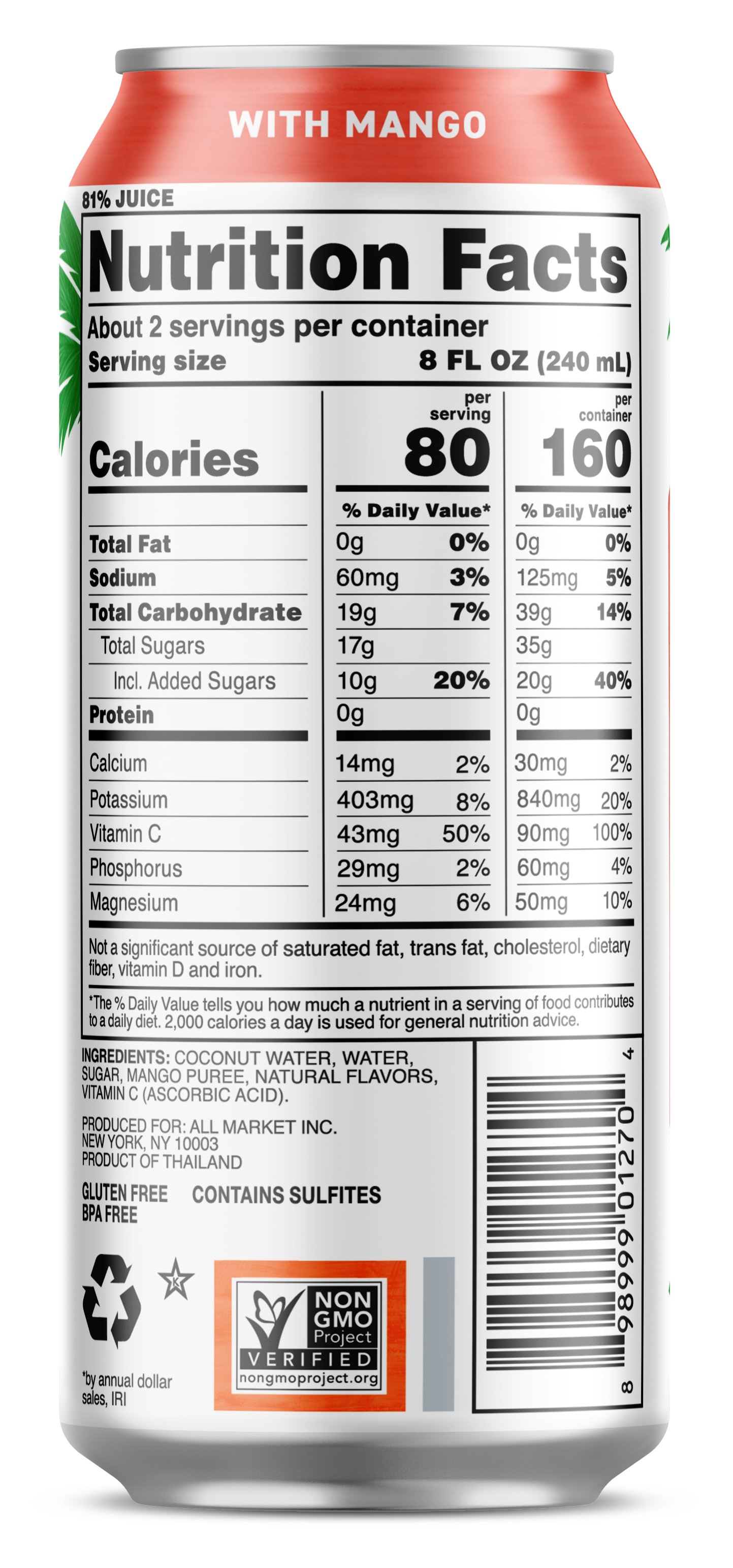 Vita Coco Coconut Juice Drink with Mango