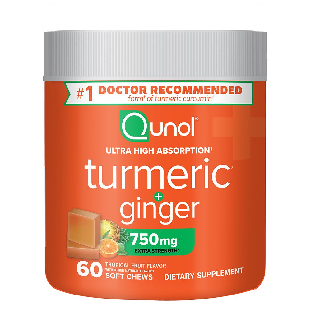 Qunol Turmeric + Ginger Soft Chews Tropical Fruit Shop Diet