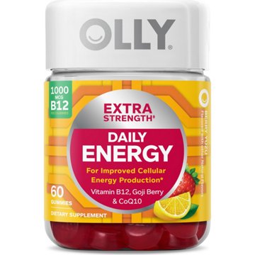 OLLY Extra Strength Daily Energy CoQ10 & B12 Caffeine Free Gummies - Berry Yuzu, 60 ct
