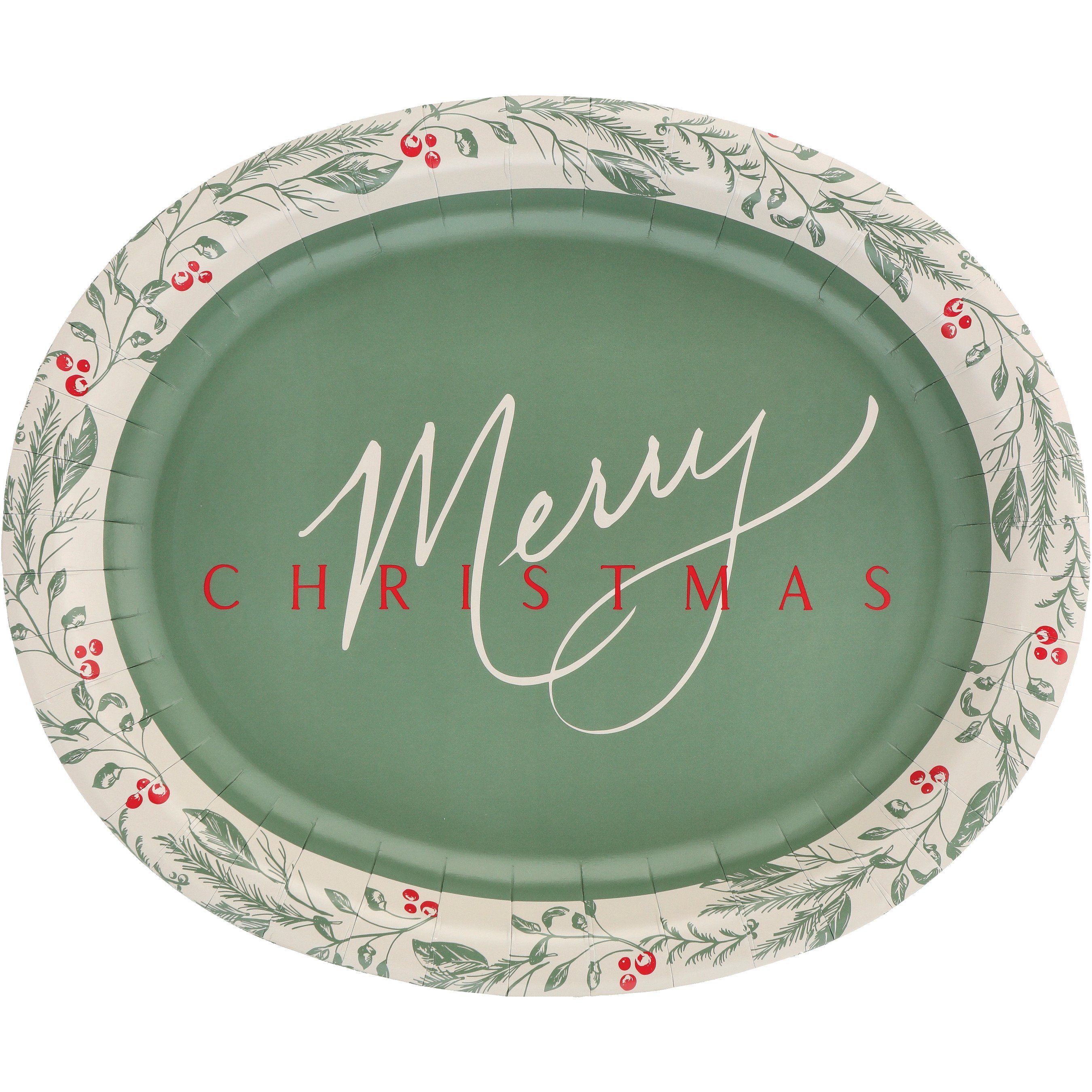 Christmas oval paper plates sale