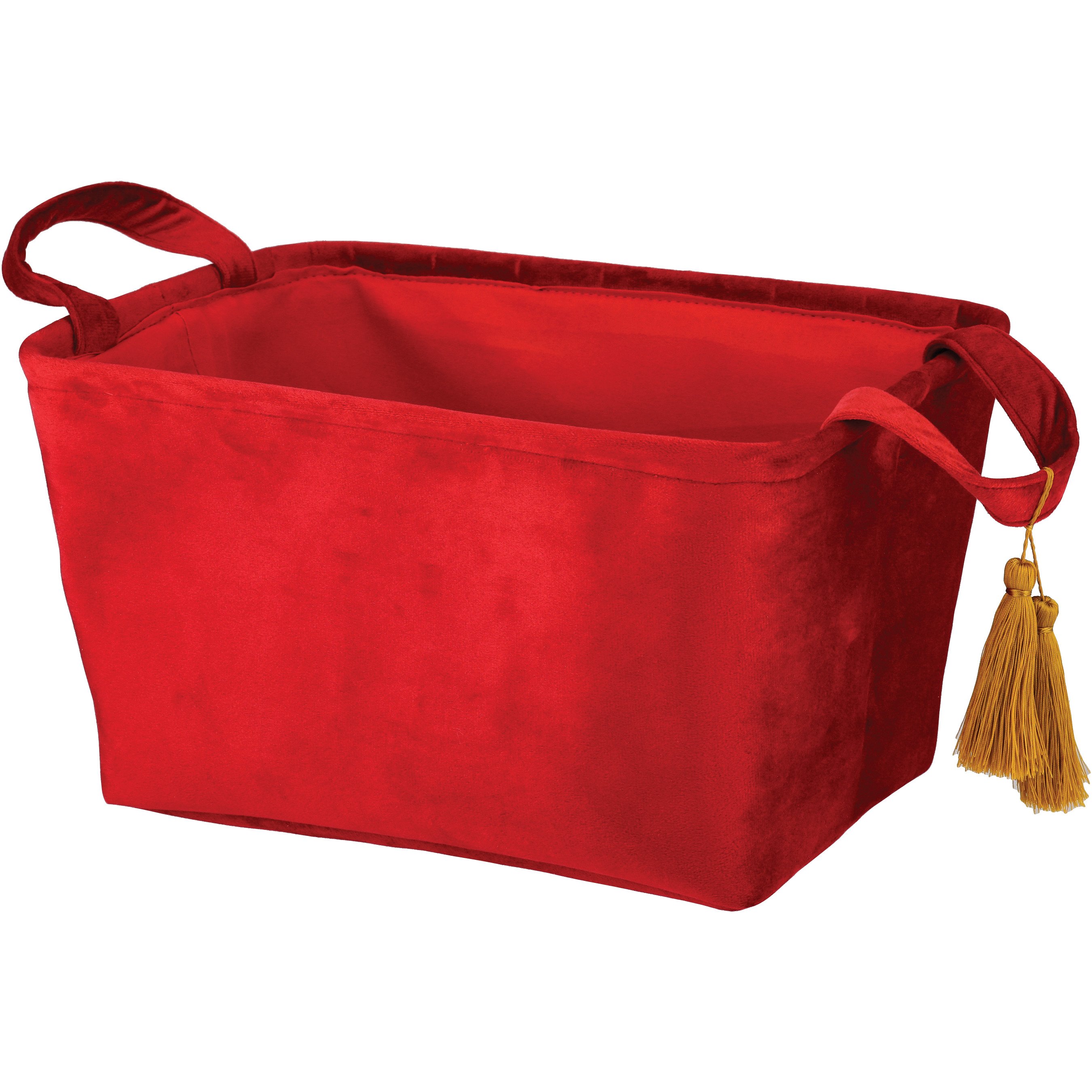 Destination Holiday Red Velvet Storage Bin with Gold Tassel Shop