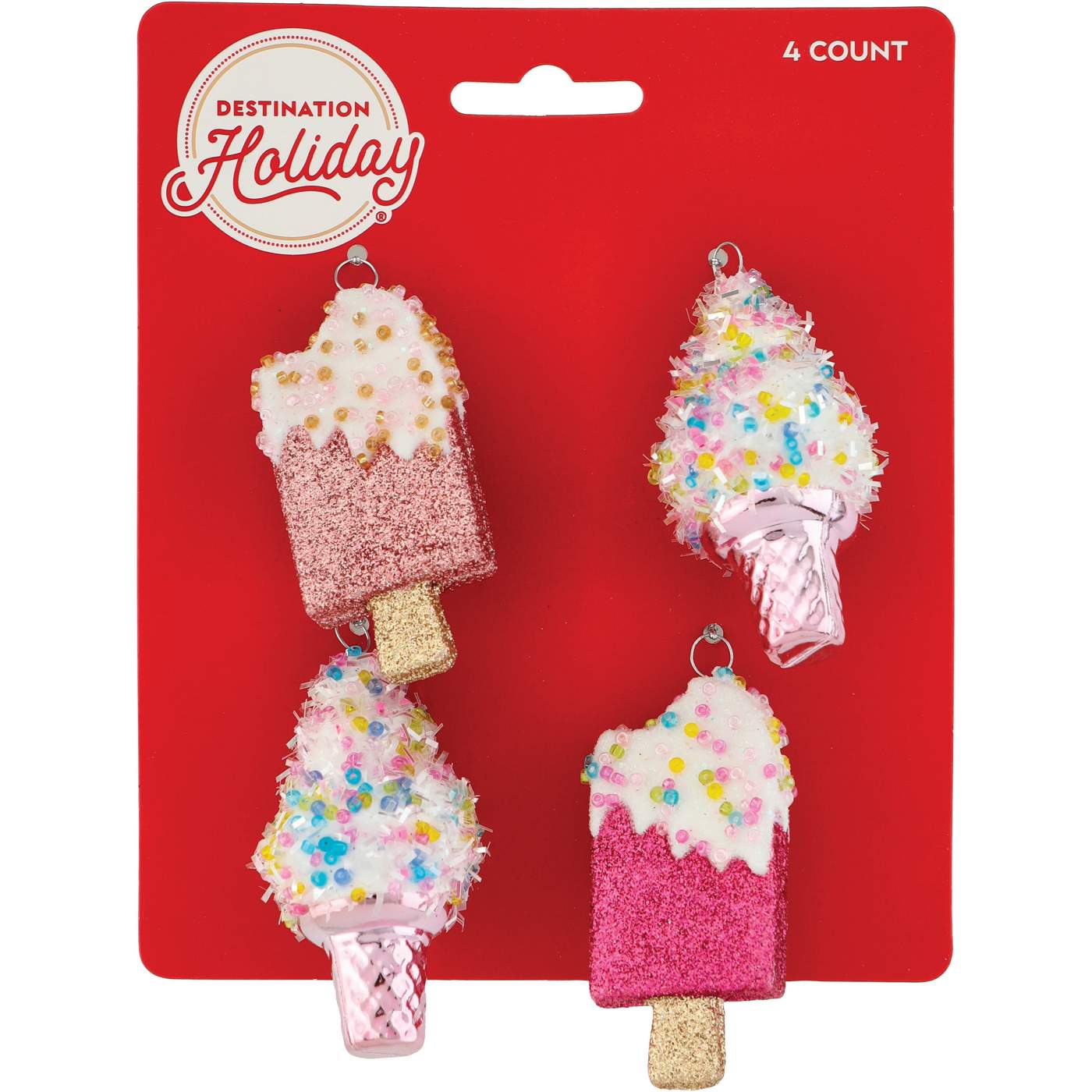 Destination Holiday Mini Ice Cream Christmas Tree Ornaments; image 1 of 4