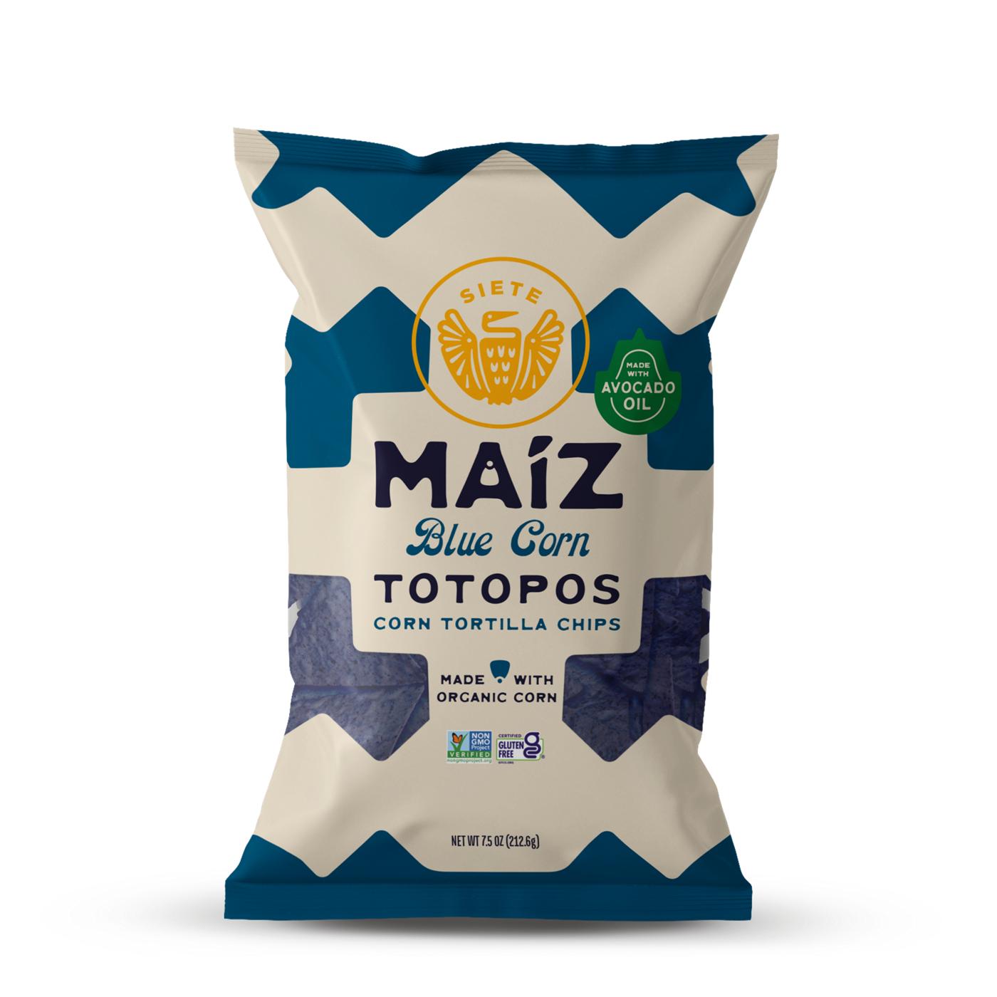 Siete Corn Tortilla Chips Maiz Totopos - Blue Corn; image 1 of 2