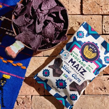 Siete Corn Tortilla Chips Maiz Totopos - Blue Corn