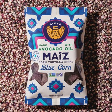 Siete Corn Tortilla Chips Maiz Totopos - Blue Corn