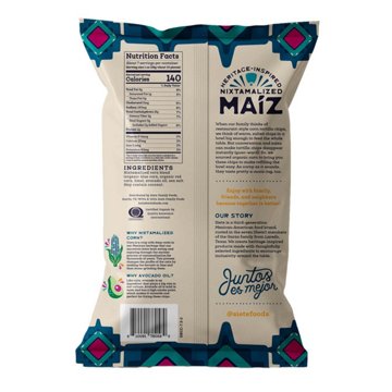 Siete Corn Tortilla Chips Maiz Totopos - Blue Corn