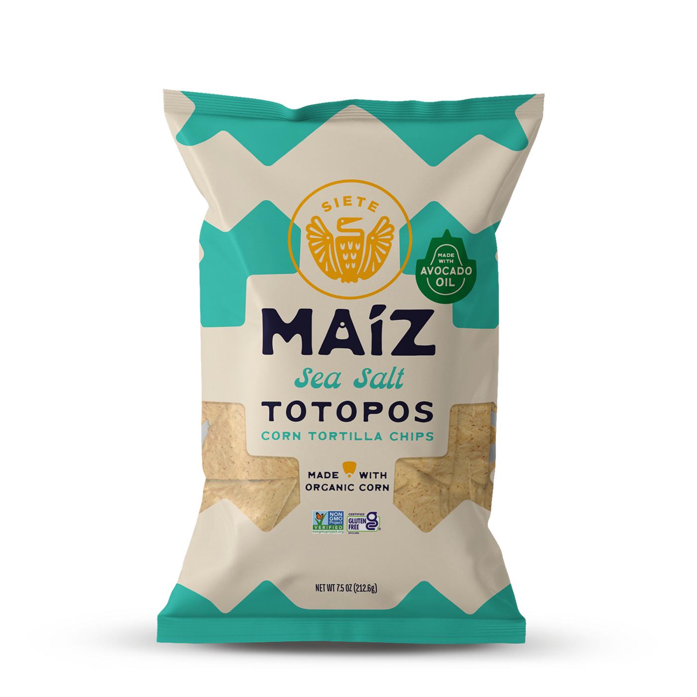Siete Corn Tortilla Chips Maiz Totopos - Sea Salt; image 1 of 2