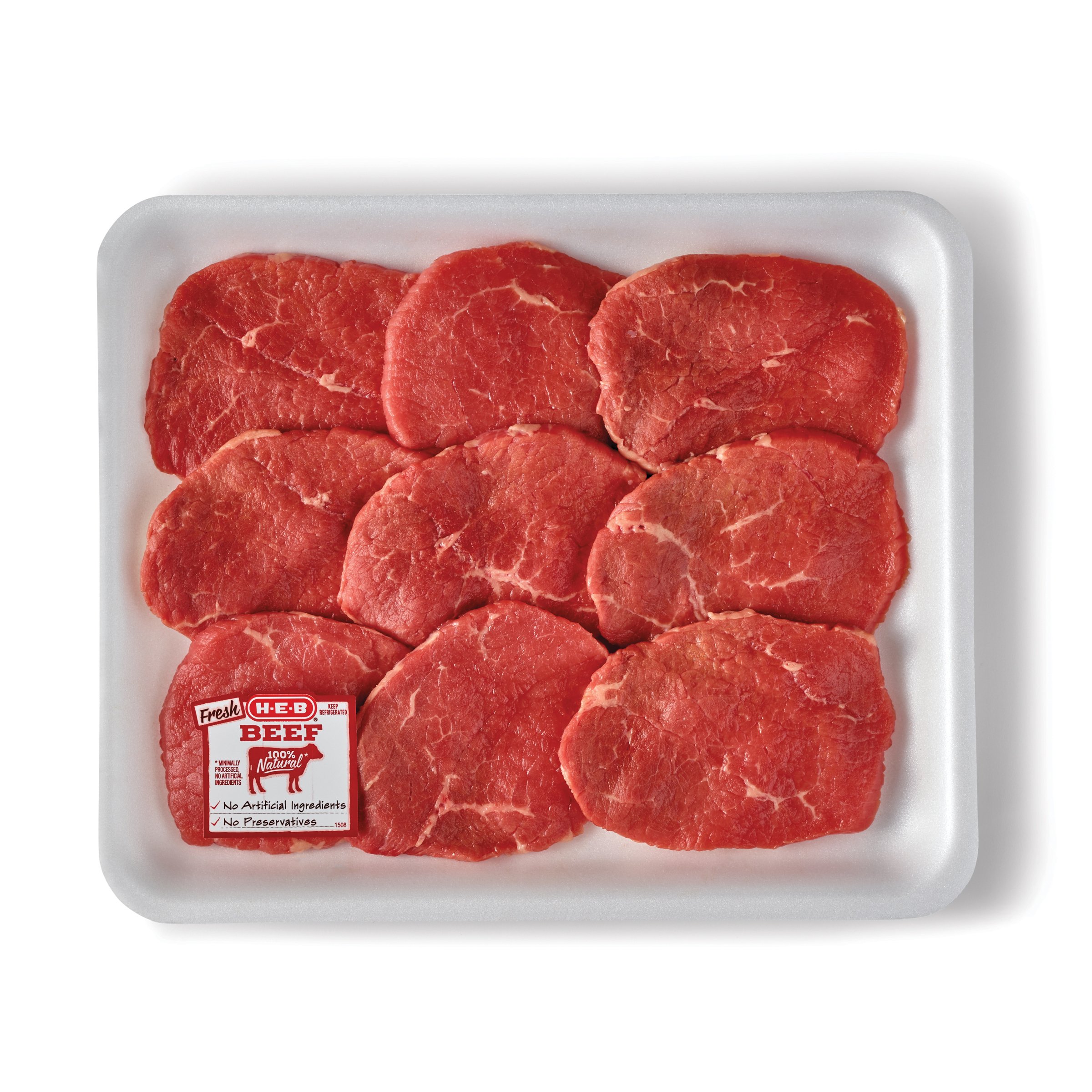 H-E-B Boneless Beef Eye Of Round Steaks, Thin Cut - USDA Select - Value ...