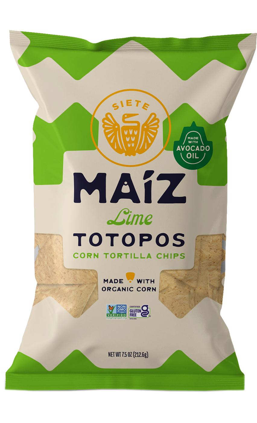 Siete Corn Tortilla Chips Maiz Totopos - Lime; image 1 of 2
