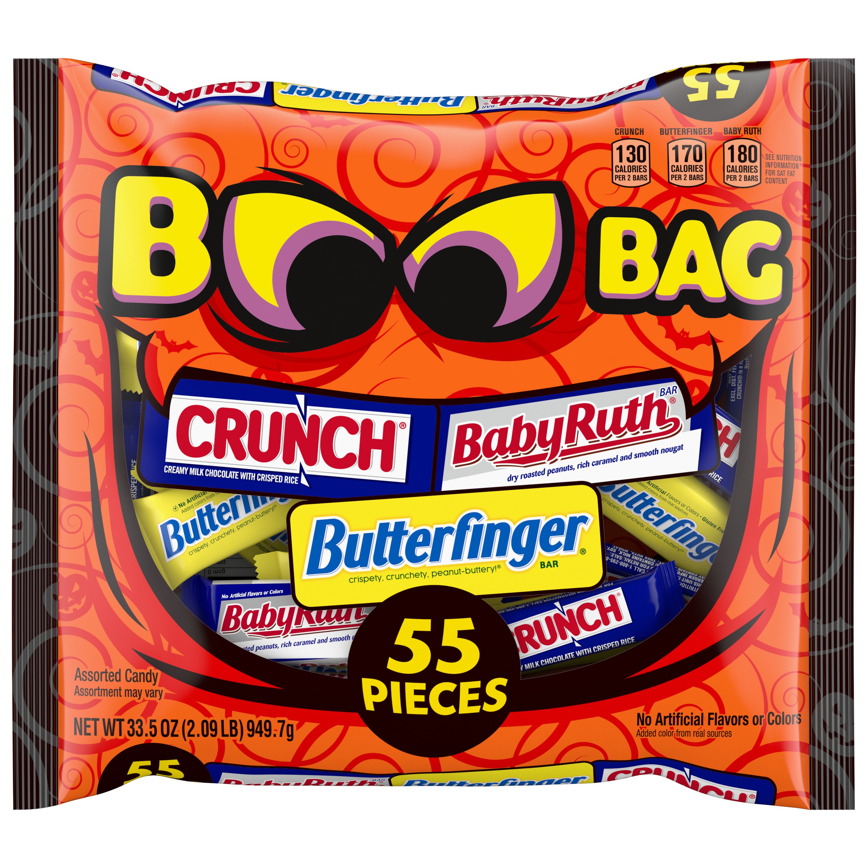 Crunch, Butterfinger, & Baby Ruth Boo Bag Assorted Halloween Candy