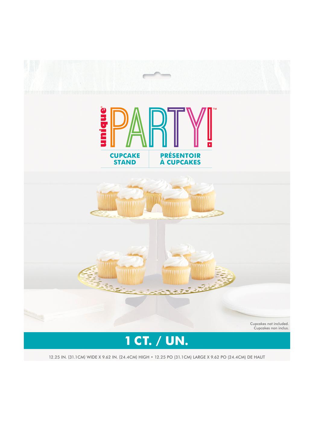 Unique Gold Foil Cardboard Cupcake Stand; image 1 of 2