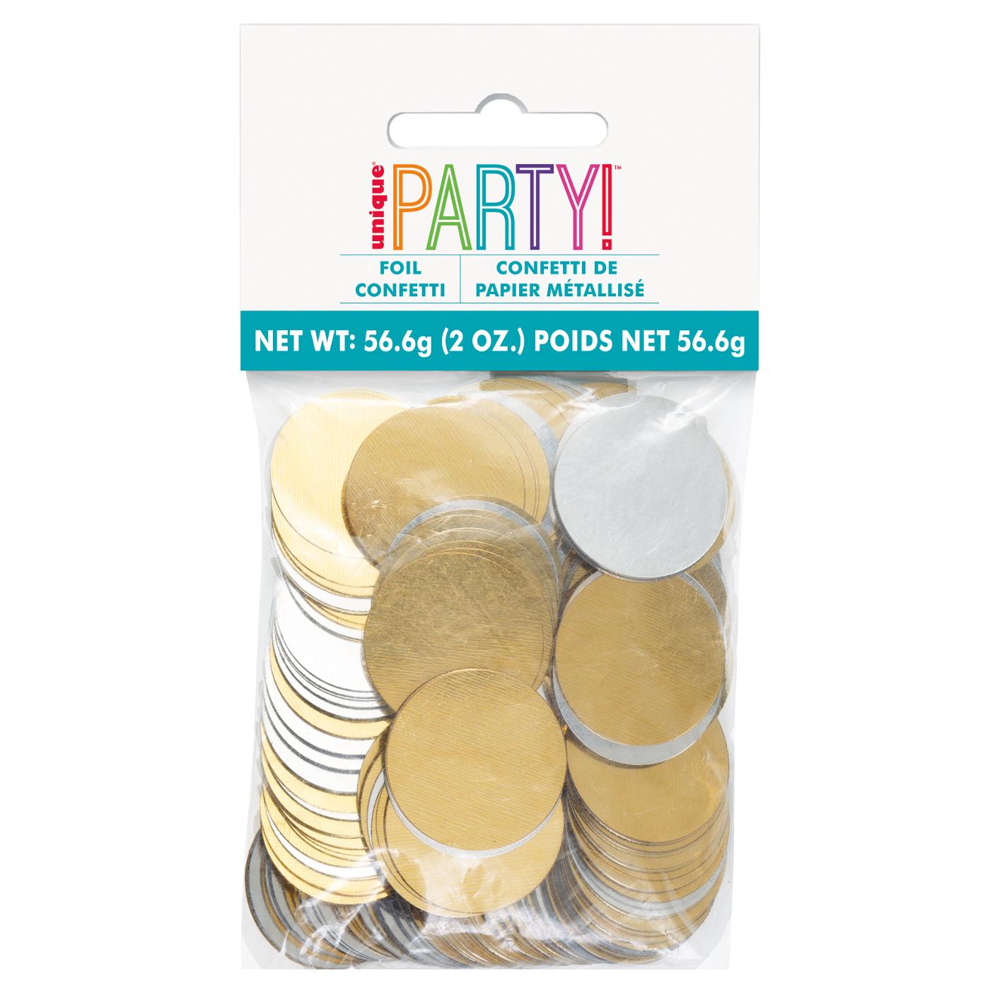 Unique Gold/Silver Foil Confetti Party Decor; image 1 of 2