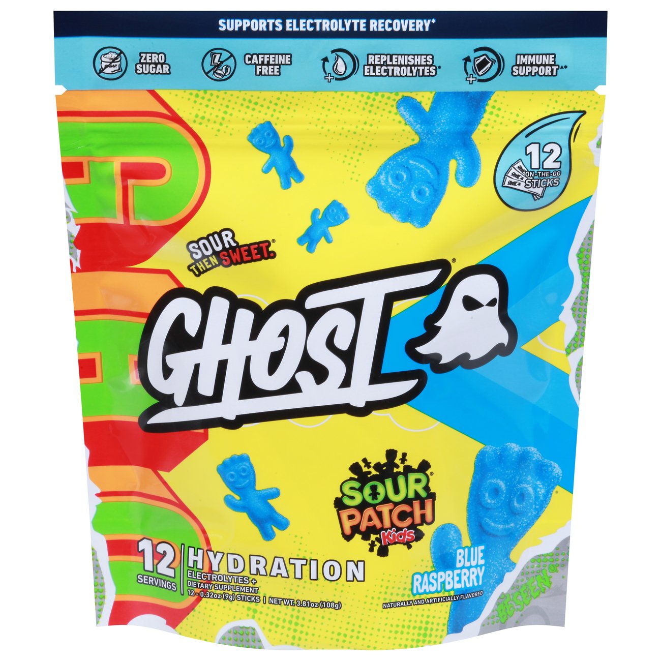 GHOST Hydration Packets, Sour Patch Kids Blue Raspberry, 24 Sticks,  Electrolyte Powder - Drink Mix S…See more GHOST Hydration Packets, Sour  Patch Kids