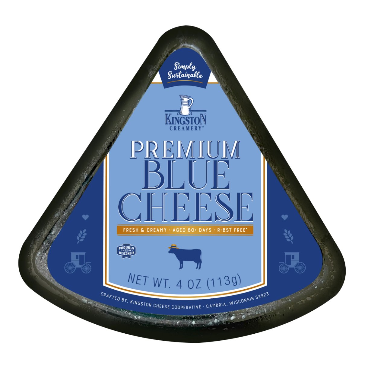 Kingston Creamery Premium Blue Cheese, 4 oz