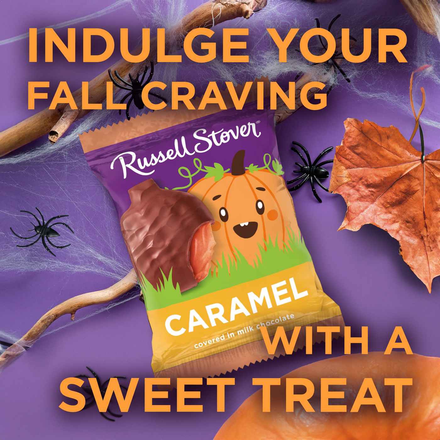 Russell Stover Milk Chocolate Caramel Pumpkin Halloween Candy; image 3 of 7