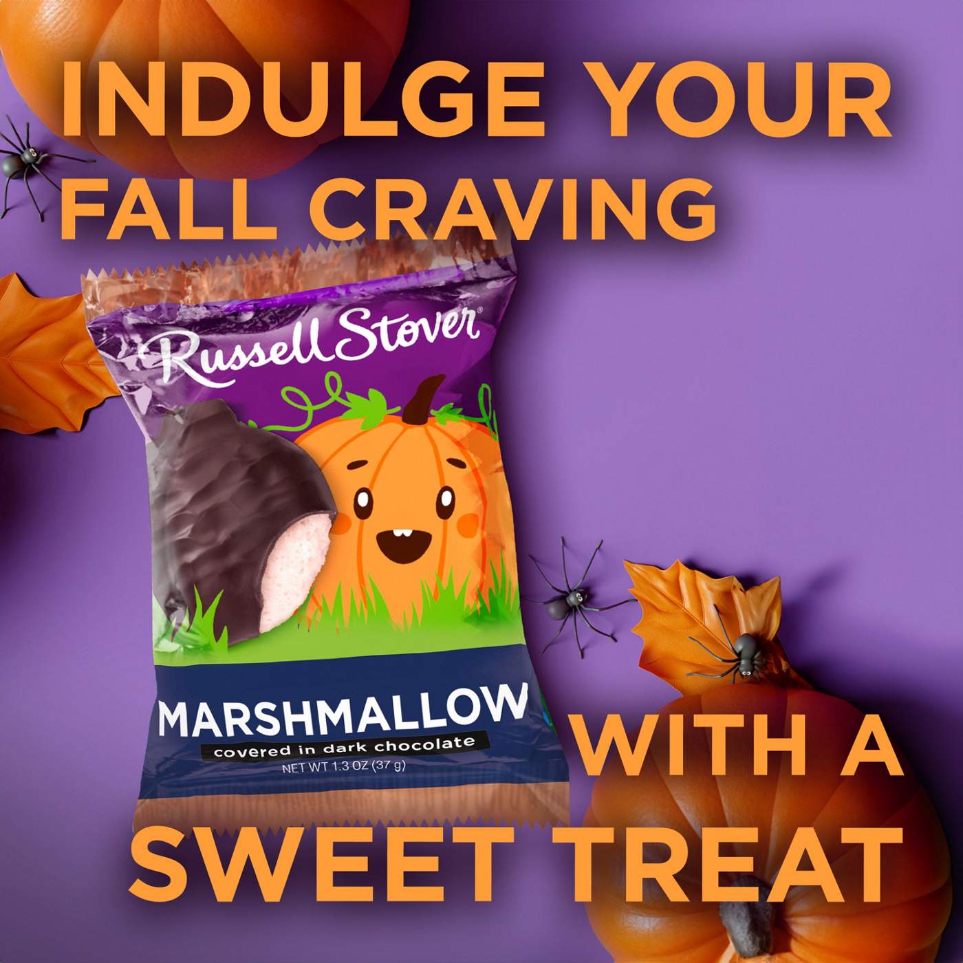 Russell Stover Dark Chocolate Marshmallow Pumpkin Halloween Candy; image 2 of 7