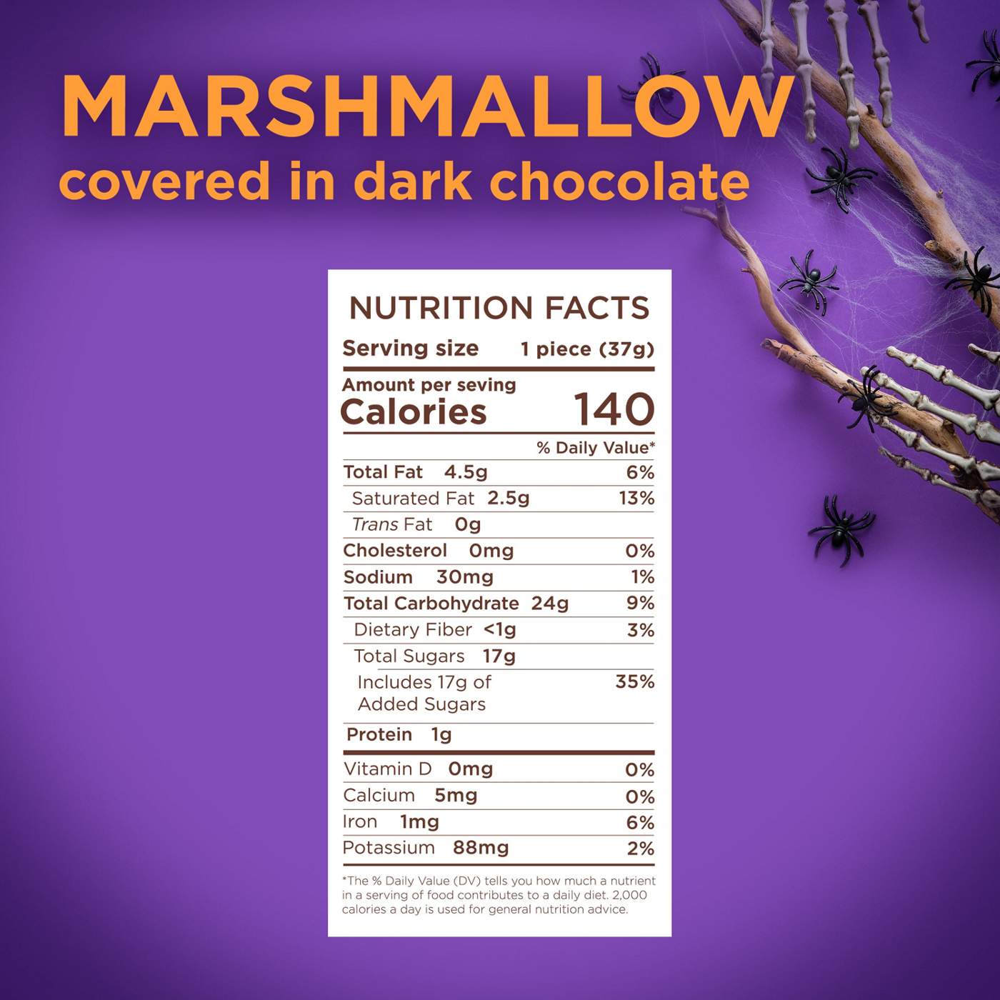 Russell Stover Dark Chocolate Marshmallow Pumpkin Halloween Candy; image 5 of 7