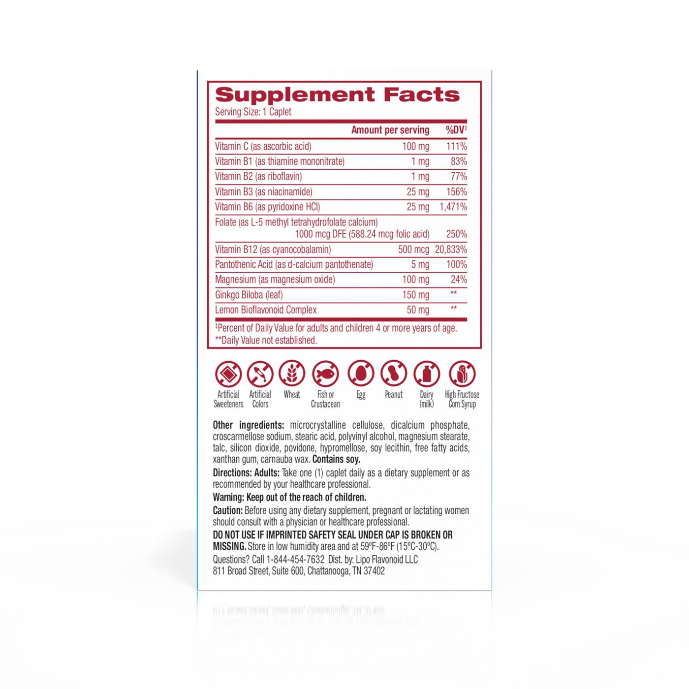 Lipo Flavonoid Advanced Hearing Support Caplets; image 2 of 2